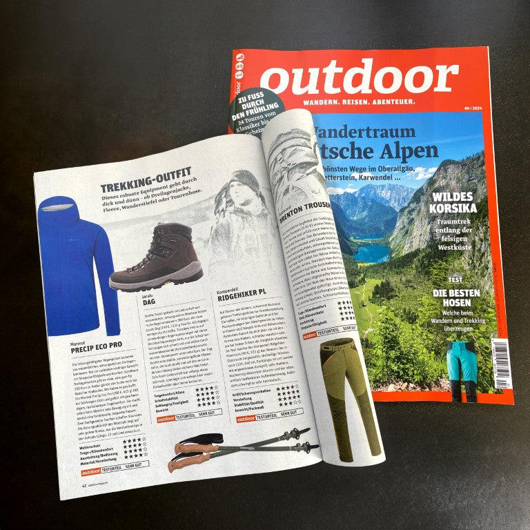 
                  
                    Jacalu Trekkingschuh Dag; Testnote "sehr gut" im Outdoor-Magazin "Trekking-Outfit"
                  
                